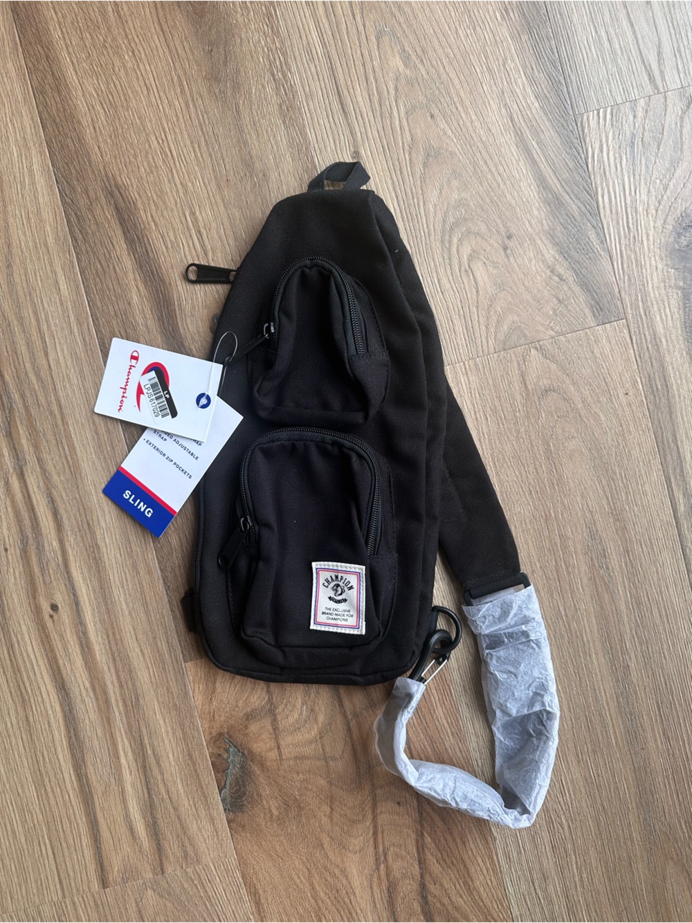 Champion Canvas Sling Bag Black Crossbody Chest Pack New With Tags